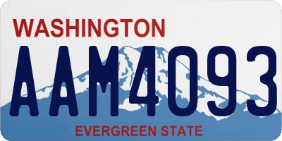 WA license plate AAM4093