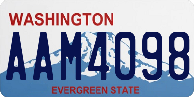 WA license plate AAM4098