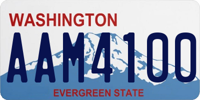 WA license plate AAM4100