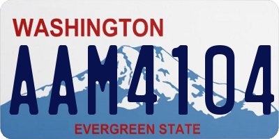 WA license plate AAM4104