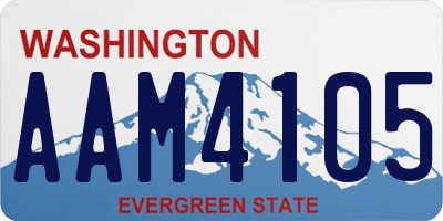WA license plate AAM4105