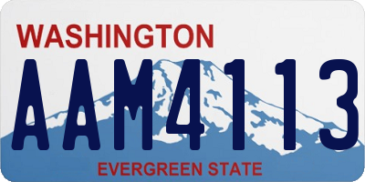 WA license plate AAM4113
