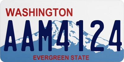 WA license plate AAM4124