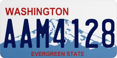 WA license plate AAM4128