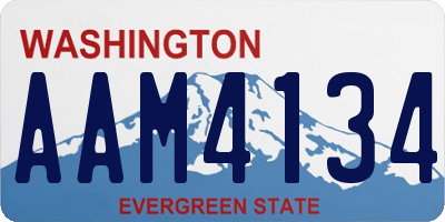 WA license plate AAM4134