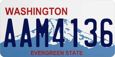 WA license plate AAM4136