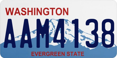 WA license plate AAM4138