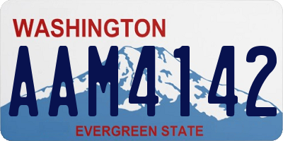 WA license plate AAM4142