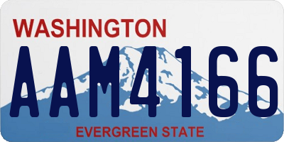 WA license plate AAM4166