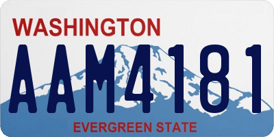 WA license plate AAM4181
