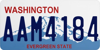 WA license plate AAM4184