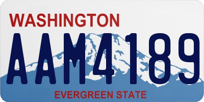 WA license plate AAM4189