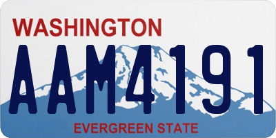 WA license plate AAM4191