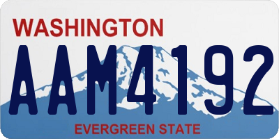 WA license plate AAM4192