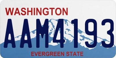 WA license plate AAM4193