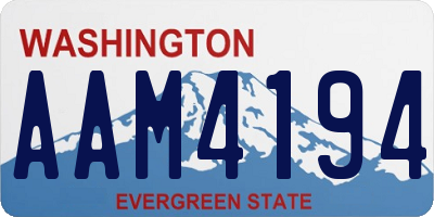 WA license plate AAM4194