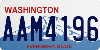 WA license plate AAM4196