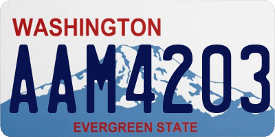 WA license plate AAM4203