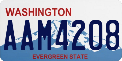WA license plate AAM4208