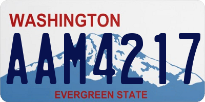 WA license plate AAM4217