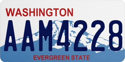WA license plate AAM4228