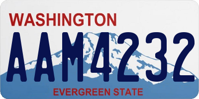 WA license plate AAM4232