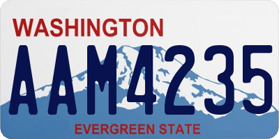 WA license plate AAM4235
