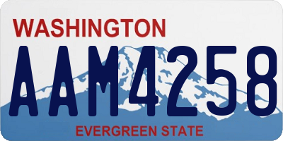 WA license plate AAM4258