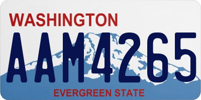 WA license plate AAM4265
