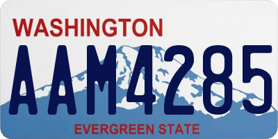 WA license plate AAM4285