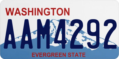 WA license plate AAM4292