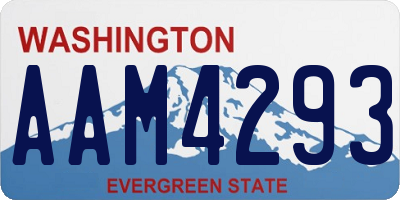 WA license plate AAM4293