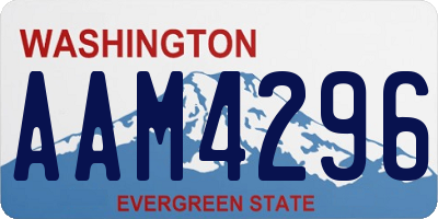 WA license plate AAM4296