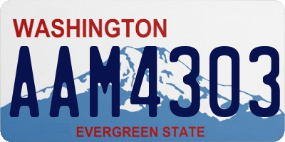 WA license plate AAM4303