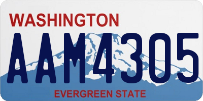 WA license plate AAM4305