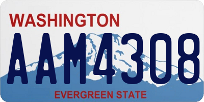 WA license plate AAM4308