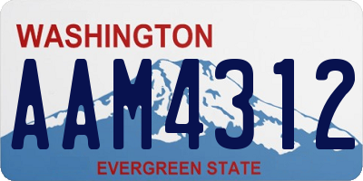 WA license plate AAM4312