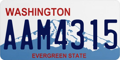 WA license plate AAM4315