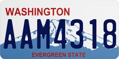 WA license plate AAM4318