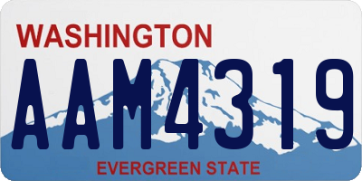 WA license plate AAM4319