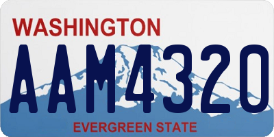 WA license plate AAM4320