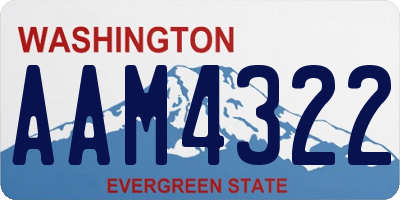 WA license plate AAM4322