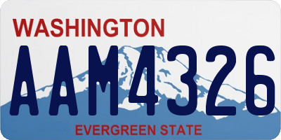 WA license plate AAM4326