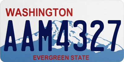 WA license plate AAM4327