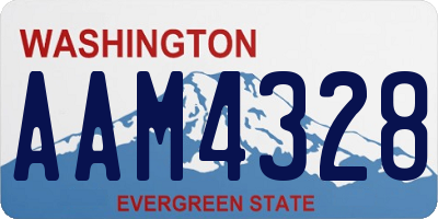 WA license plate AAM4328