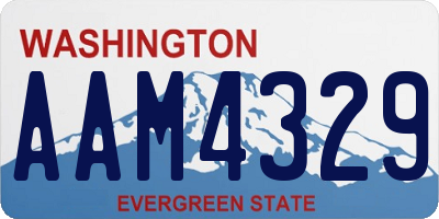 WA license plate AAM4329