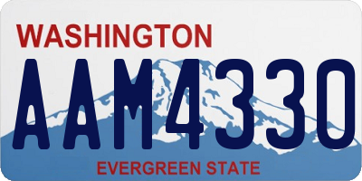 WA license plate AAM4330