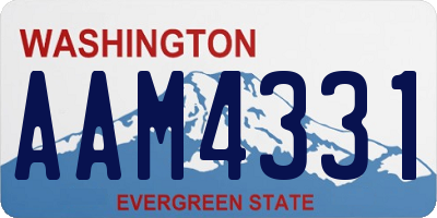 WA license plate AAM4331