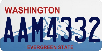 WA license plate AAM4332