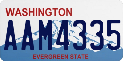 WA license plate AAM4335